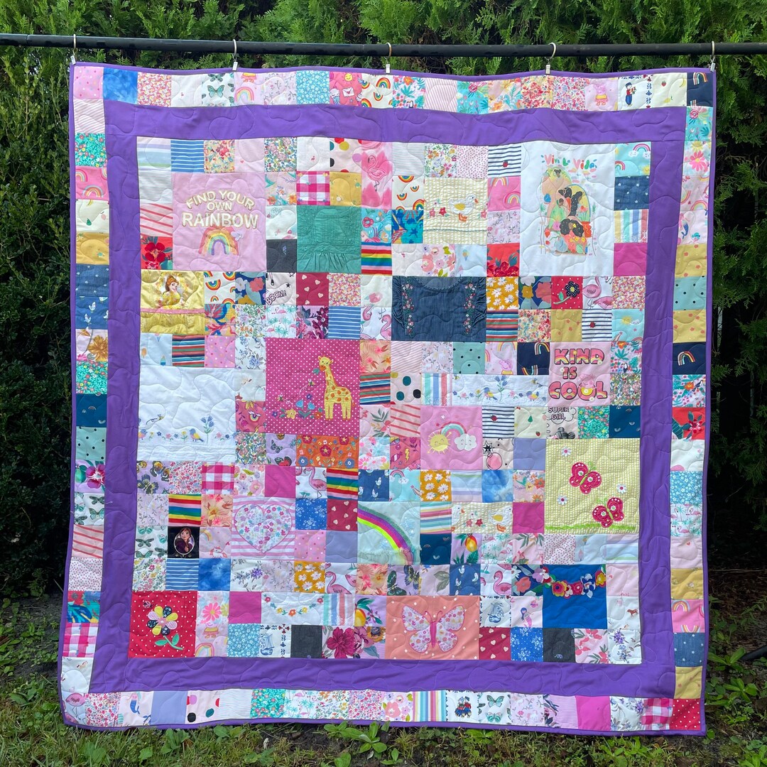 Baby Clothes Quilt, Quilt Made From Baby Clothes, Baby Memory Quilt