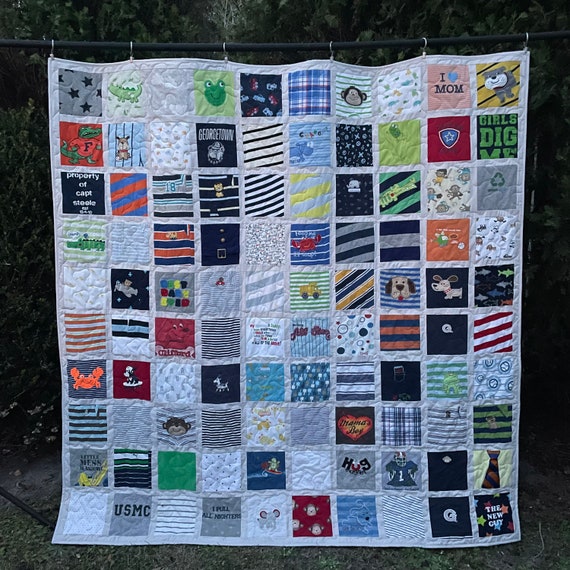 Custom baby clothes quilt sale