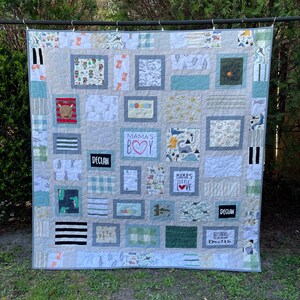Baby Clothes Quilt | MEMORY QUILT | First Year Clothes Quilt | Keepsake Quilt | Custom Made-to-Order Quilt made from baby clothes
