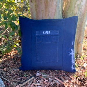 Memory Pillow Sham made from a military uniform