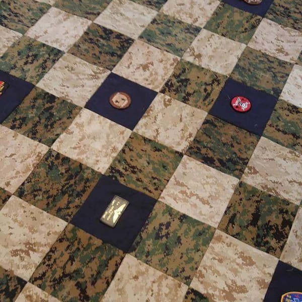 Quilts Made With Military Uniforms Etsy