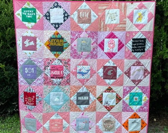 Baby Clothes Quilt made with your choice of fabric, keepsake, blanket, bedding, memory quilt