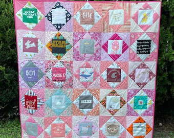 Baby Clothes Quilt made with your choice of fabric, keepsake, blanket, bedding, memory quilt