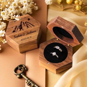 Wedding Ring Box | Wooden Personalized Wedding Ring Box | Custom Ring Box | Wooden Ring Box For Engagement Proposal Wedding | Gift