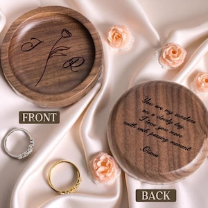 Personalized Wooden Ring Dish | Engagement Ring Dish | Wedding Ring Dish | Custom Ring Tray | Gift For Couple | Bridal Gift | Custom Gift