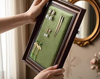 Velvet Jewelry Display | Vintage Style Jewelry Organizer | Elegant Jewelry Holder Gift | Wall Jewelry Organizer | Gift For Women | Bday Gift