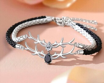 Deer Horn Heart Bracelet For Couples | Jewelry Gift For Couples | Jewelry Gift For Women | Unisex Bracelet | Gift For Men | Birthday Gift