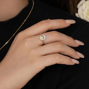 Sun And Moon Rings | Best Friends Rings Set | Rings for Couple | Rings Set Unique Gift For Couples | Pair Rings Sun And Moon | Soulmates