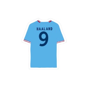 Erling Haaland Manchester City Jersey Illustration - Minimalist Football Art & Sticker