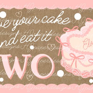 painted banner template | birthday banner | Eat it TWO banner | second birthday banner | custom birthday banner | DIGITAL DOWNLOAD image 2