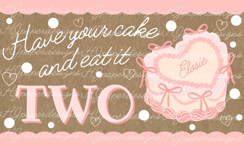 painted banner template | birthday banner | Eat it TWO banner | second birthday banner | custom birthday banner | DIGITAL DOWNLOAD image 2