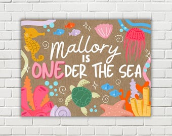 painted banner template | first birthday banner | oneder the sea banner | under the sea bday | custom 1st birthday banner | DIGITAL DOWNLOAD