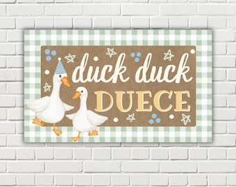 painted banner template | birthday banner | duck duck deuce banner | second birthday banner | custom birthday banner | DIGITAL DOWNLOAD