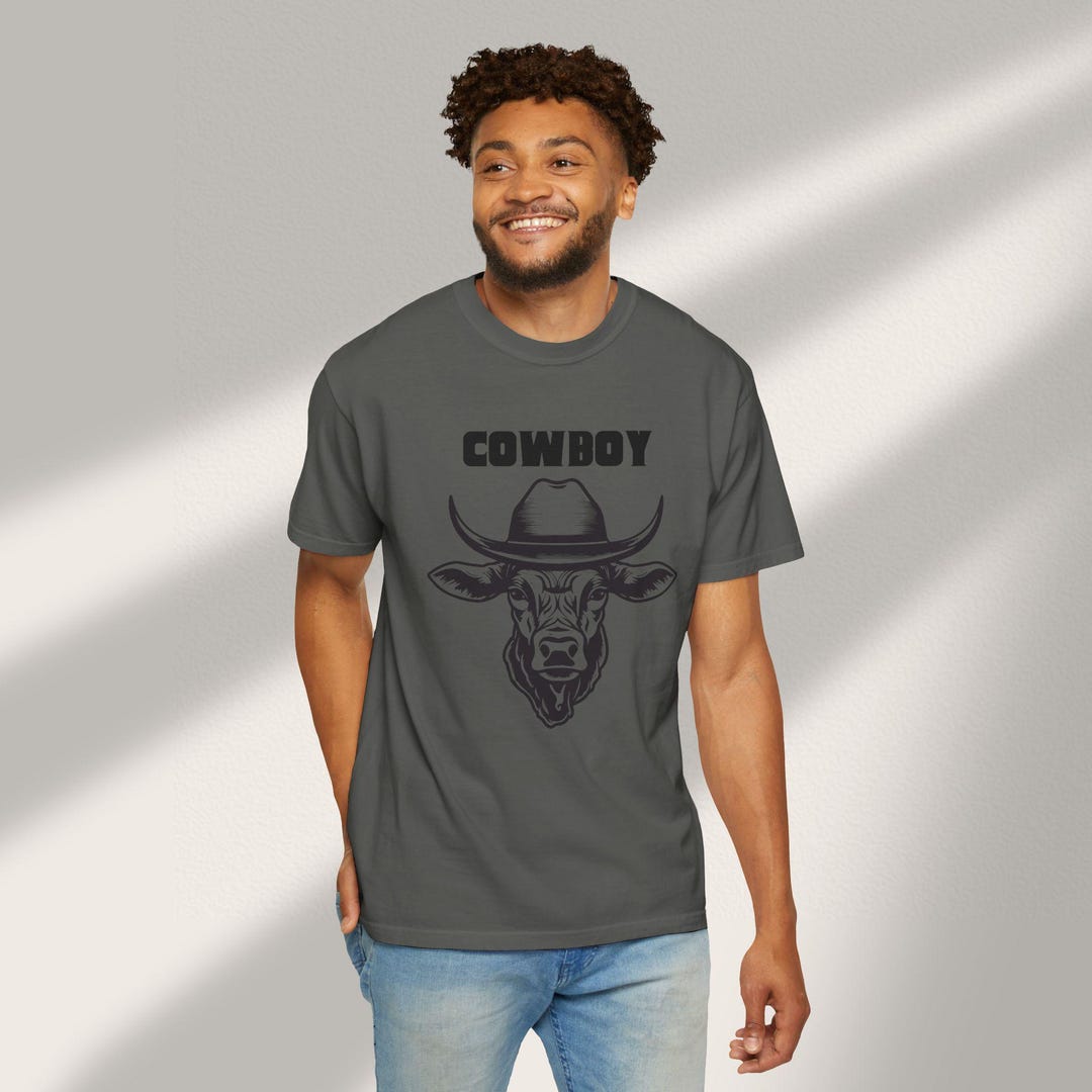 1200~Printed T-shirt with Cowboy Motif