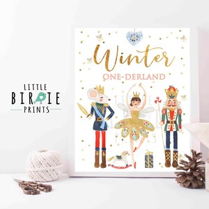 NUTCRACKER Birthday party Winter Onederland sign First birthday Sugar plum fairy Party Favor Dessert table sign Nutcracker prince ballet