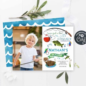 FISHING BIRTHDAY INVITATION Fishing First Birthday Invitation Fish ...