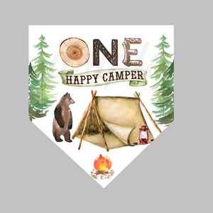 PRINTABLE One Happy Camper High chair banner flag Instant download - One happy camper high chair banner - One happy camper  decorations