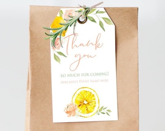 Etykiety na prezenty z cytryną Etykiety na upominki na przyjęcie z cytryną Etykiety na prezenty na baby shower z cytryną Etykiety na prezenty na wieczór panieński z głównym wyciskaniem Etykiety na prezenty urodzinowe z lemoniadą różowe