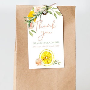 LEMON Gift tags Lemon party favor tags Lemon Baby shower gift tags Main squeeze bridal shower gift tags Lemonade birthday gift tags pink