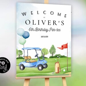 GOLF BIRTHDAY party decorations Golf welcome sign Golf par-tee welcome sign Hole in One birthday party any age printable instant download