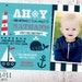 NAUTICAL INVITATION Nautical First Birthday invitation Nautical birthday invitation boat lighthouse whale invitation