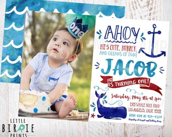 nautical birthday invitation etsy