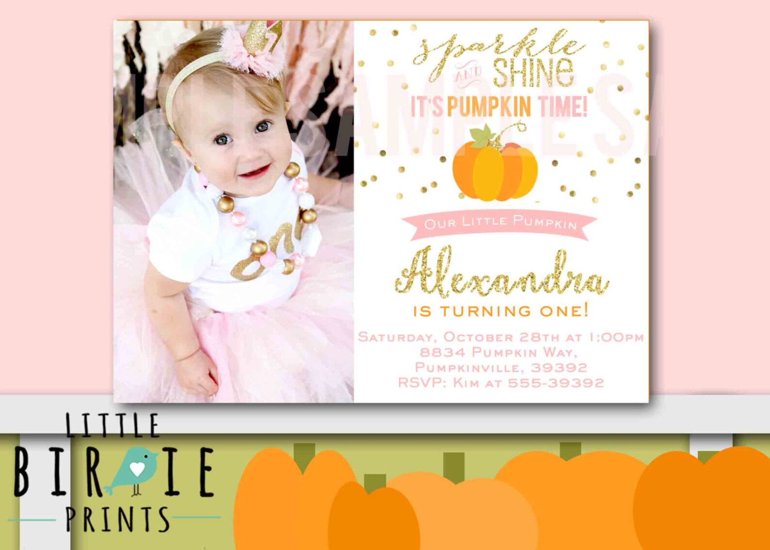 Pumpkin First Birthday Printables Monthly Photo Banner Month | Etsy
