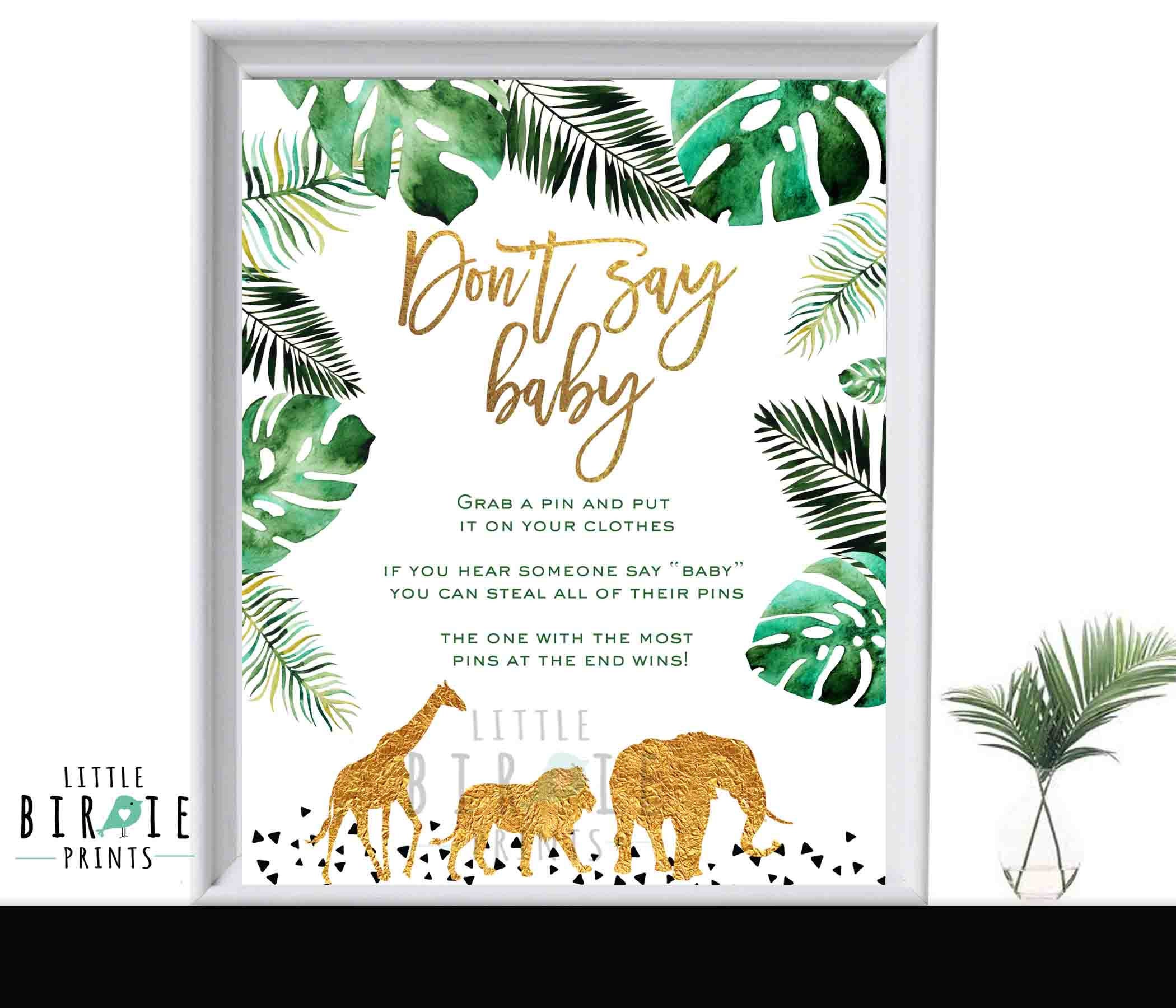 Gold jungle animals baby shower game Guess how many animal Etsy
