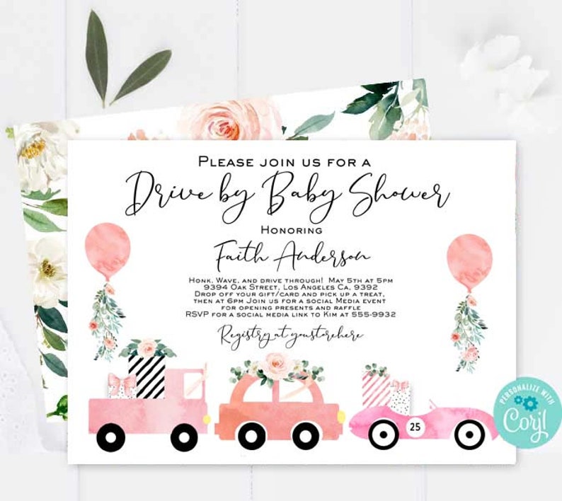 DRIVE Through Baby Shower Drive Through Bridal Shower Party Etsy