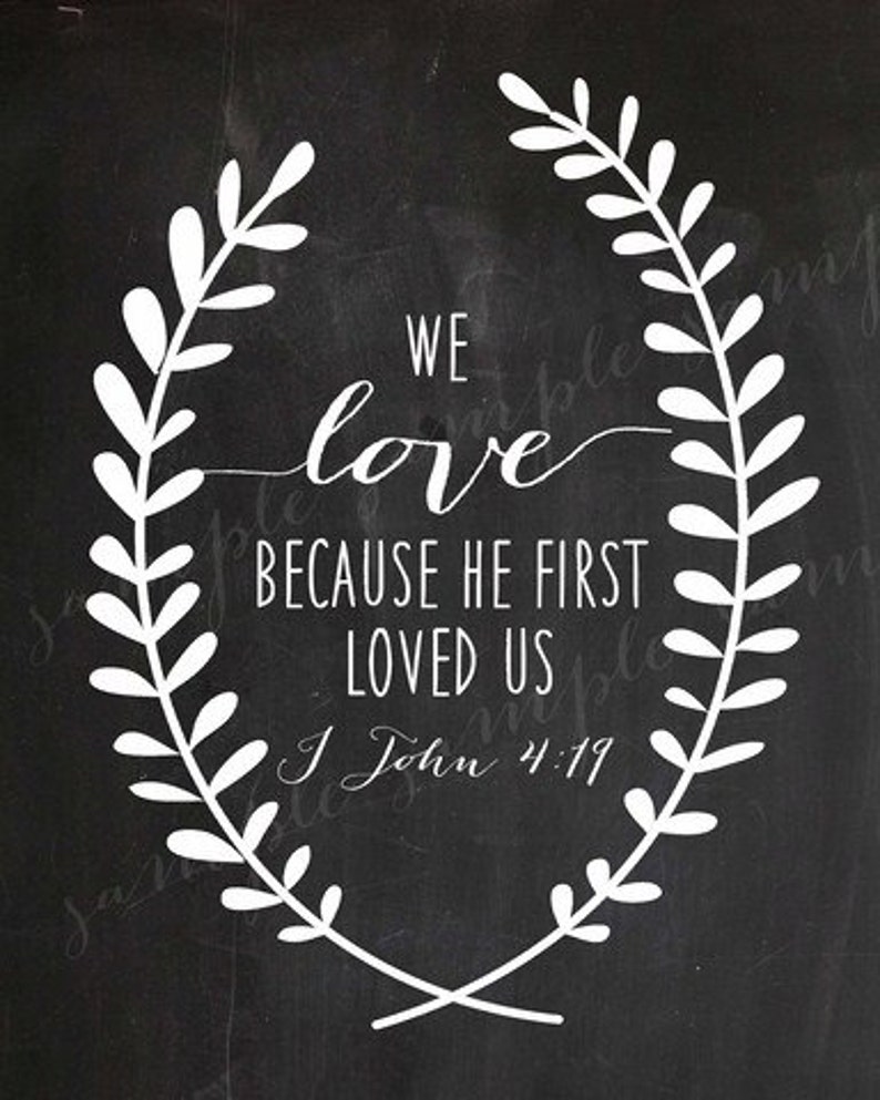 LOVE Chalkboard WALL ART Wreath Bible Verse Religious Etsy