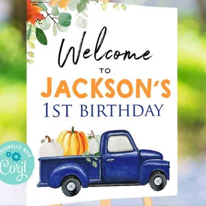 Pumpkin Welcome Sign Editable Birthday Boy Welcome Sign Pumpkin Party Signs Decor Fall Party Autumn Blue Pumpkin Truck Template Pumpkin Welcome Sign Editable Birthday Boy Welcome Sign Pumpkin Party Signs Decor Fall Party Autumn Blue Pumpkin Truck Template