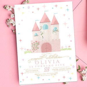 Princess Birthday Invitation, Magical Princess Girl Birthday Party Invite Printable Invitation, Castle Magical, Editable Invitation Template