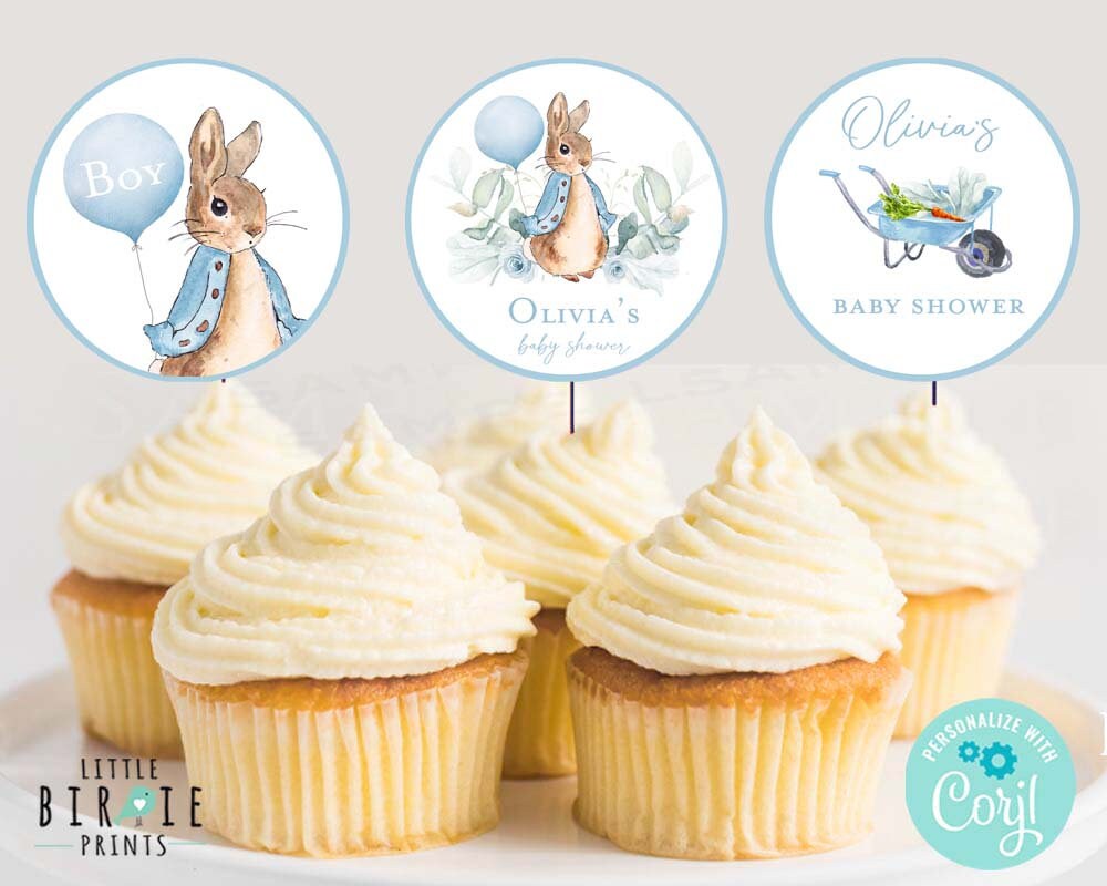 Peter Rabbit Cake Toppers, Peter Rabbit Birthday Party, Peter Rabbit Baby  Shower, Bunny Birthday, Peter Rabbit Party Decorations, Printable 