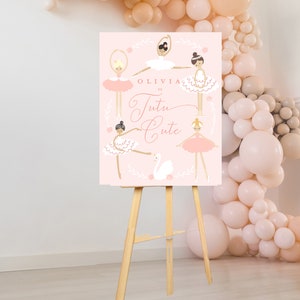 Tutu cute birthday party welcome sign, Ballet birthday party tutu cute Girl dancing birthday party, Two two cute birthday party dance