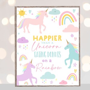 Einhorn Party Zeichen Donuts Einhörner und Regenbogen Geburtstag Party 1. Geburtstag jeden Alters, Moderne Einfache Einhorn Dekorationen