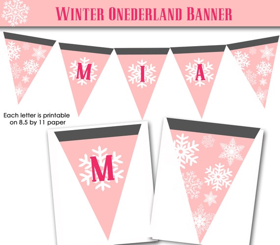 Items similar to WINTER ONEderland Banner for Birthday Party Printable ...