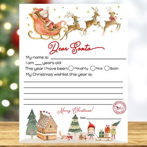 Brief an den Weihnachtsmann zum Ausdrucken, Weihnachtsbrief an den Weihnachtsmann in der leeren Weihnachtswunschliste Kinderaktivität im Klassenzimmer Schule zum Ausdrucken offiziell