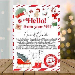 Carta de bienvenida de elfo editable para su primera llegada, carta de bienvenida de elfo, nota de bienvenida de elfo, nota de bienvenida de elfo, nota de bienvenida de elfo