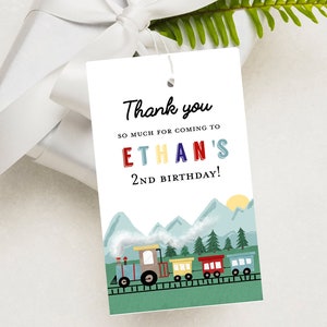 Train birthday favor tag, Train birthday party favor tag, Choo choo train birthday party, Two two 2nd birthday, Second birthday 3rd birthday