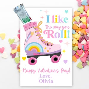 Rolschaats Valentijnskaart Fruitrol Afdrukbare fruitrol Klaslokaal Valentijn Kinderen School Valentijnsfeestje Favor Tag Class-hand-out kinderen