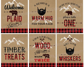 LUMBERJACK First Birthday Party - LUMBERJACK birthday party signs - Lumberjack baby shower signs - Lumberjack decorations instant download