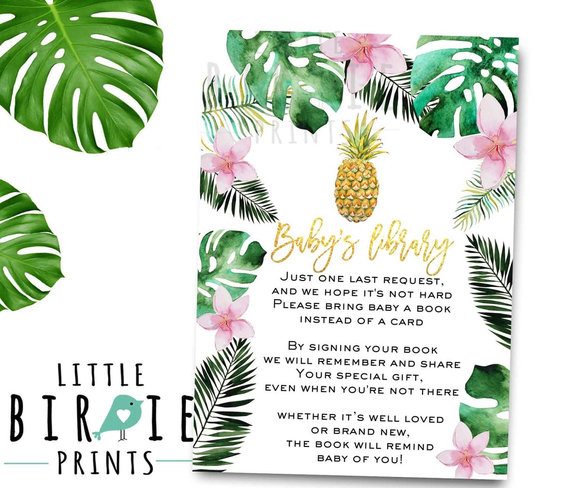 TROPICAL BABY SHOWER Invitation Girl Pineapple baby Shower Etsy