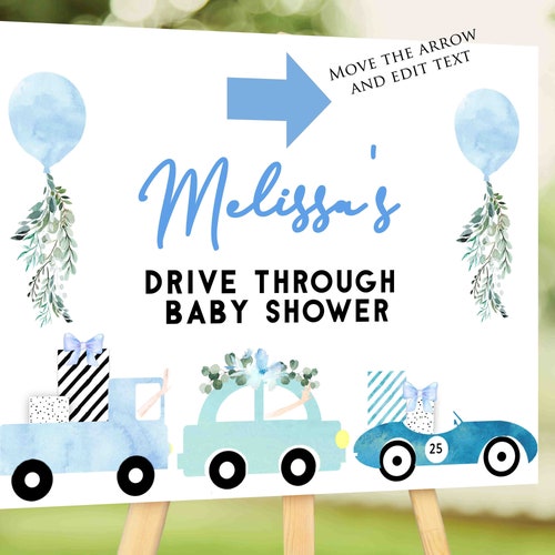 Drive by Baby Shower Drive Through Baby Shower Party Sign Etsy