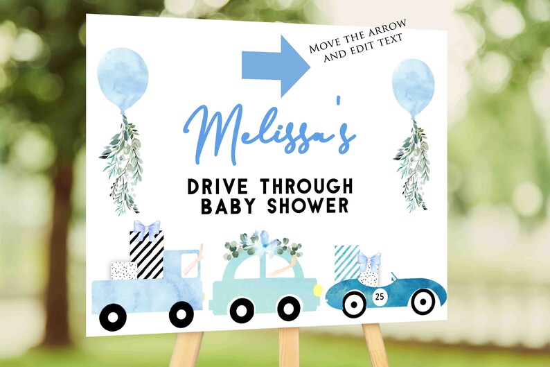 Drive by Baby Shower Drive Through Baby Shower Party Sign Etsy