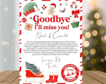 Editable Elf Goodbye letter from your elf, Christmas eve activity, Elf boy girl Elf Farewell Christmas Eve Box Filler Santa Claus Stocking