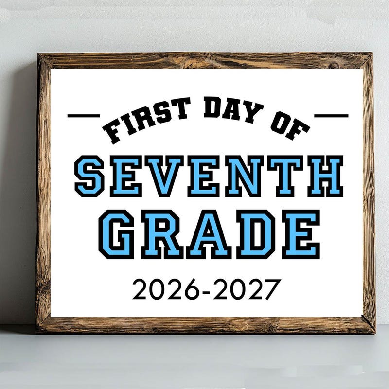 First Day 7th Grade Girl - Etsy