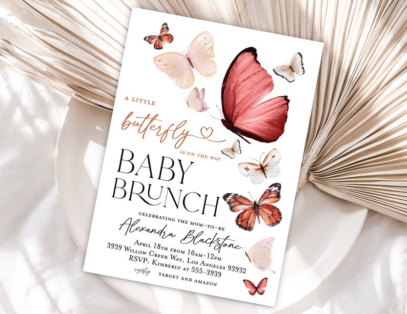 BUTTERFLIES Baby Shower Invitation Monarch Butterfly Baby Etsy