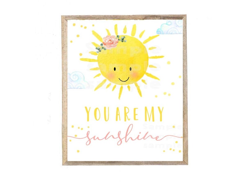 HELLO SUNSHINE Wall Art Print Printable Sun Art Print Etsy