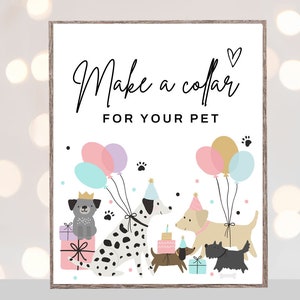 Adopt a puppy sign, Puppy birthday party activity, Puppy dog party favor adopt a pet stuffed animal, girl puppies pink instant download