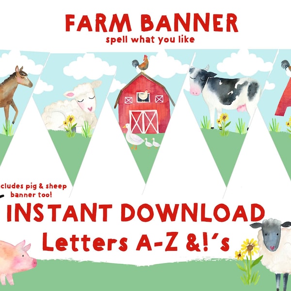 Farm Birthday Banner - Etsy